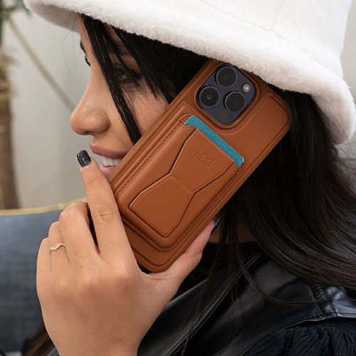 قاب جاکارتی دار چرمی گوشی آیفون