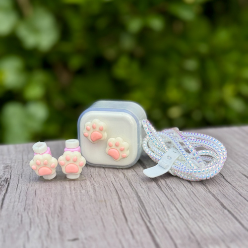 محافظ آداپتور 20W آیفون طرح پنجه گربه سفید