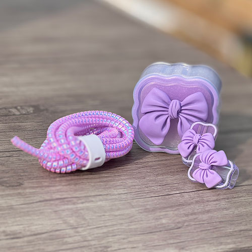 محافظ آداپتور 20W آیفون طرح پاپیون بنفش