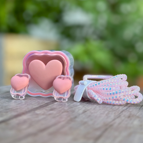 محافظ آداپتور 20 وات آیفون طرح تک قلب صورتی