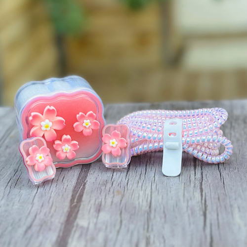 محافظ آداپتور 20W آیفون طرح گل صورتی